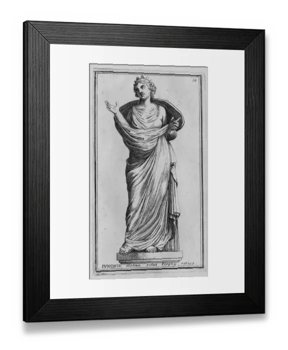 Framed Print : The Roman goddess Juno, marble statue from ancient Rome