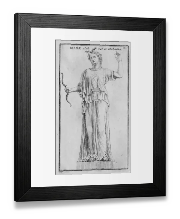Framed Print : The Roman goddess Diana, marble statue from ancient Rome