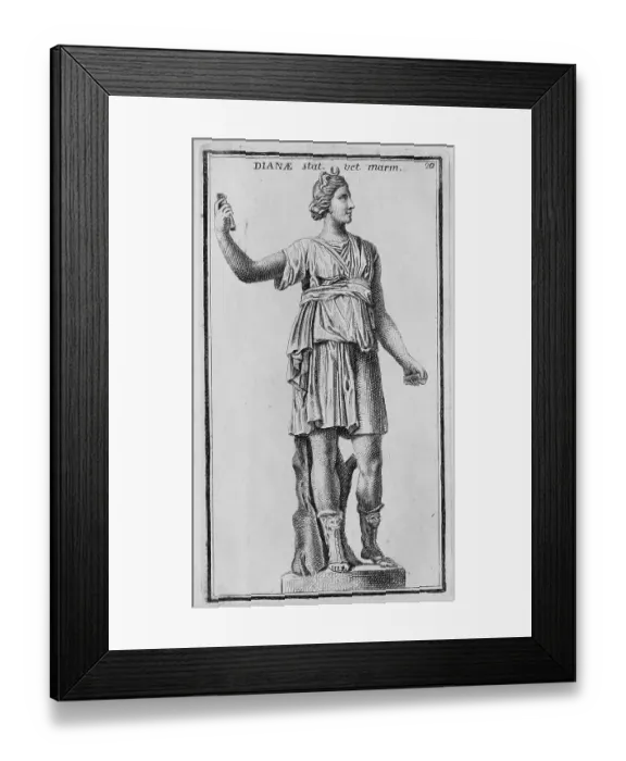 Framed Print : The Roman goddess Diana, marble statue from ancient Rome