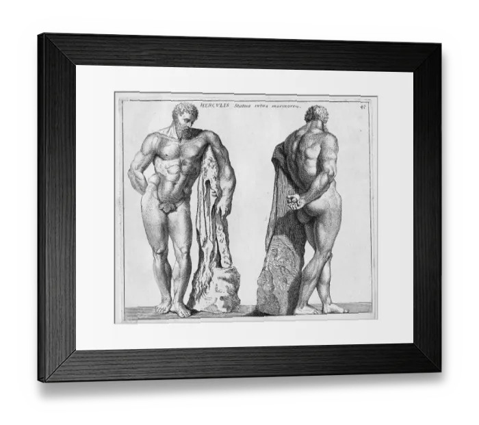 Framed Print : The Roman god Hercules, marble statue from ancient Rome Framed Print : The Roman god Hercules, marble statue from ancient Rome