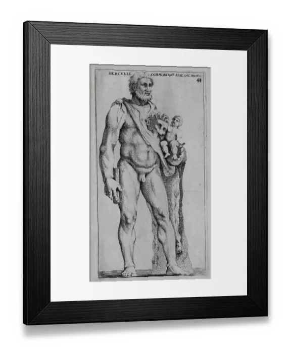 Framed Print : The Roman god Hercules, marble statue from ancient Rome Framed Print : The Roman god Hercules, marble statue from ancient Rome