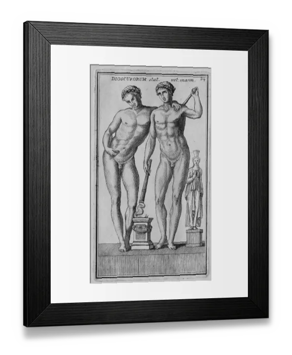 Framed Print : The Greek gods Dioscori, the half and twin brothers Castor and Polydeukes