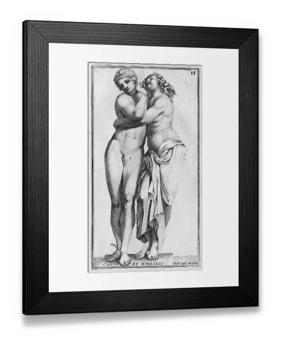 Framed Print : Cauno e Bibli, Kaunos, a figure from Greek mythology and Byblis