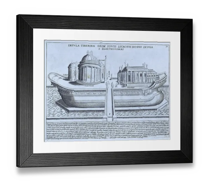 Framed Print : Isola Tiberina, formerly the Tempio di Giove Licaonio Framed Print : Isola Tiberina, formerly the Tempio di Giove Licaonio