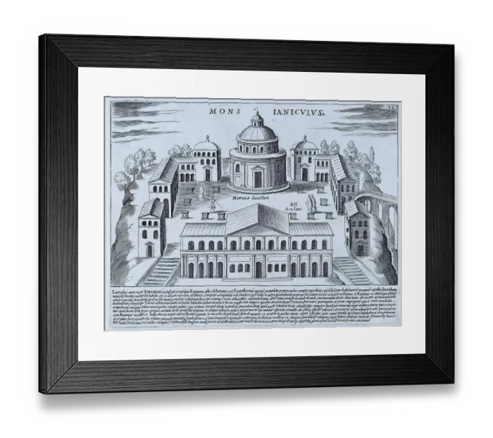 Framed Print : Mons Ianiculus is the second highest of the hills of Rome