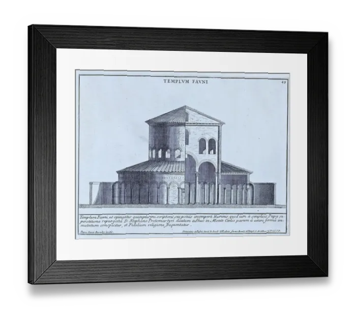 Framed Print : The Faun Temple was the only temple dedicated to the god Faun in Rome and was built on the Tiber Island