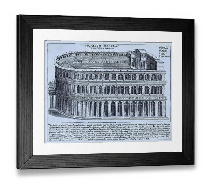 Framed Print : The Marcellus Theatre was begun in 44 BC by Julius Caesar