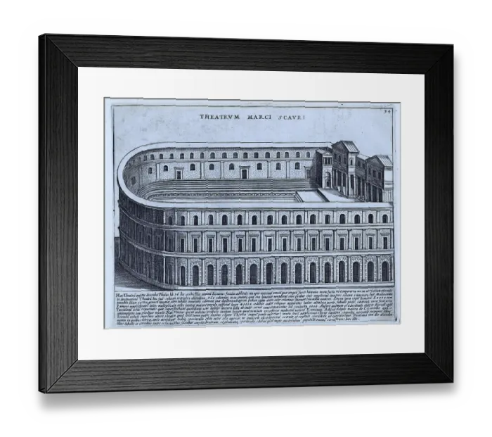 Framed Print : Theatrum Marci Scauri, This theatre was a temporary theatre described by Pliny the Elder in 58 B