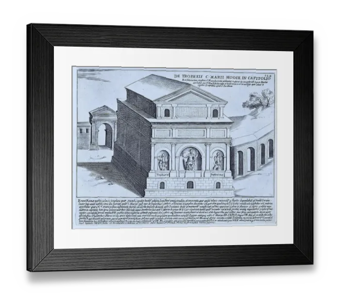 Framed Print : De Tropheis C. Marii Hodie In Capitolio The Monument to Marius on Capitol Hill