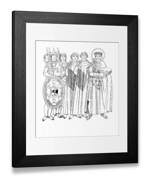 Framed Print : Emperor Justinian and his retinue