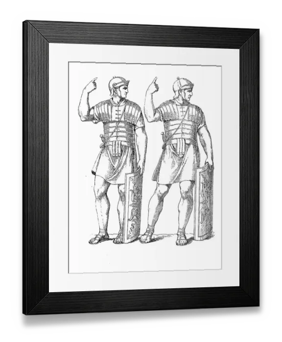 Framed Print : Soldiers with rail armour, ancient Rome