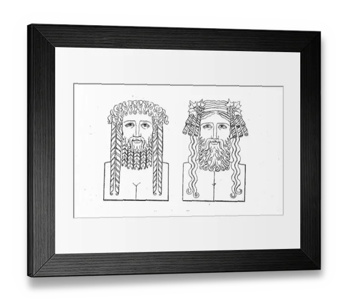 Framed Print : Old Bacchus head with elaborately coiffed hair and beard Framed Print : Old Bacchus head with elaborately coiffed hair and beard