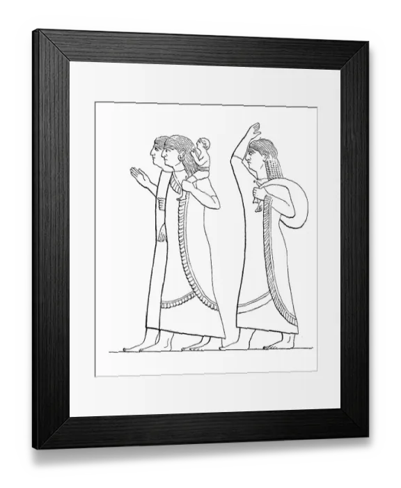 Framed Print : Women's costumes in Assyrian times Framed Print : Women's costumes in Assyrian times