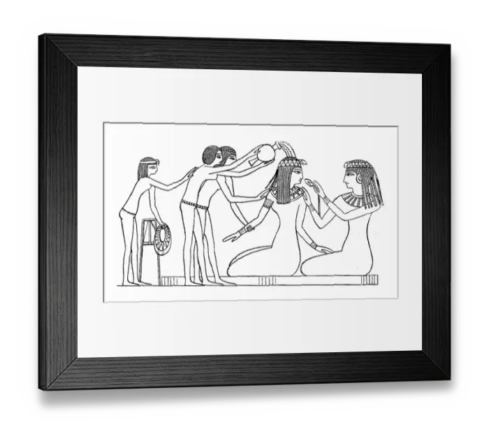 Framed Print : Toilet of an Egyptian lady in Thebes