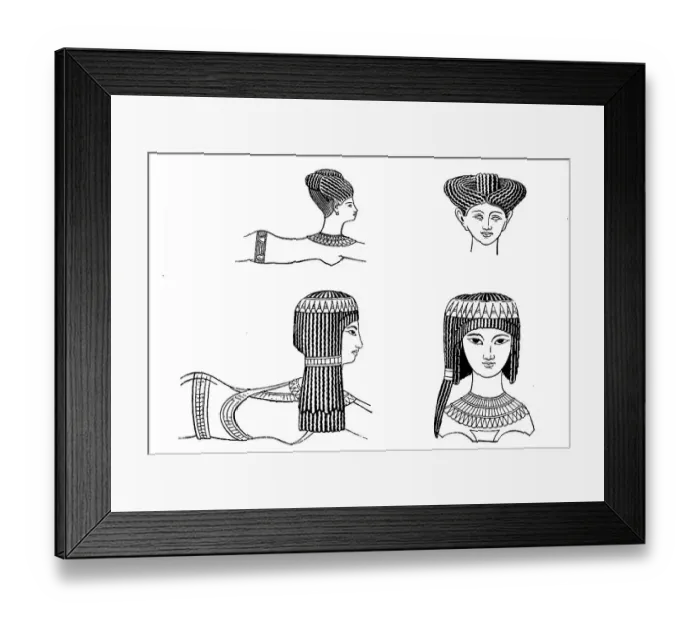 Framed Print : Women's hairstyles in ancient Egypt Framed Print : Women's hairstyles in ancient Egypt