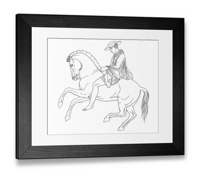 Framed Print : Youthful Athenian Horseman with Hat and Champs Framed Print : Youthful Athenian Horseman with Hat and Champs