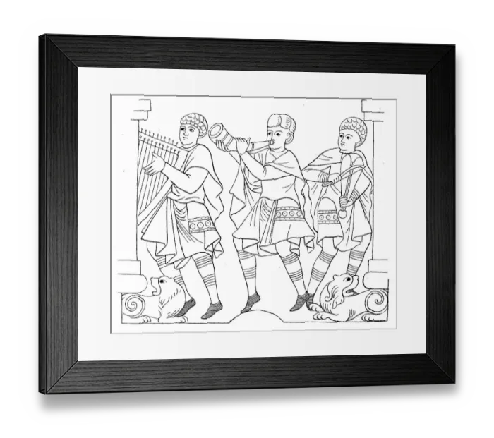 Framed Print : German Men, Teutons, in Costume around the Year 1000