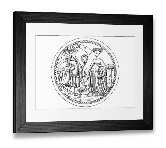 Framed Print : Noble Costumes in the 2nd Half of the 14th century