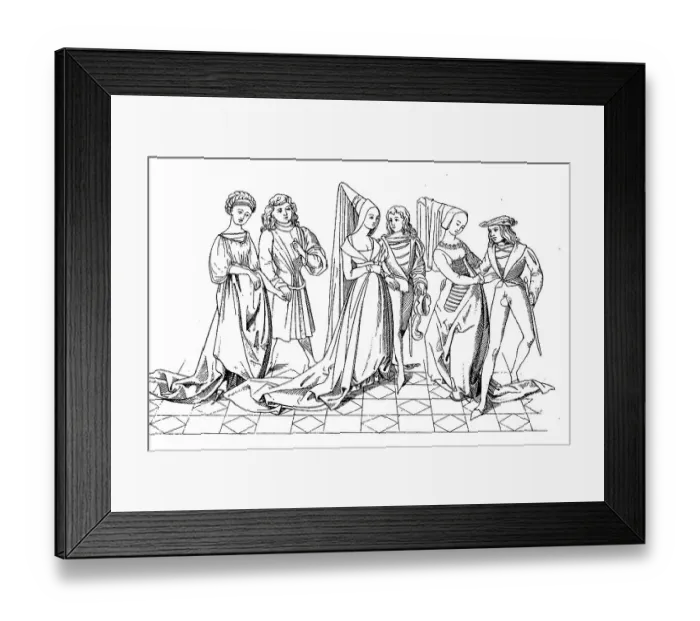 Framed Print : German-Dutch costumes, 15th century