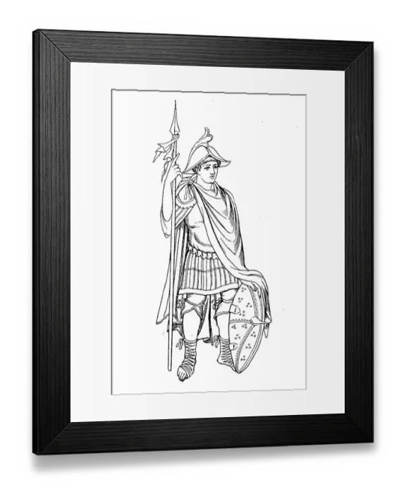 Framed Print : French Warrior, Sword Bearer, 9th century