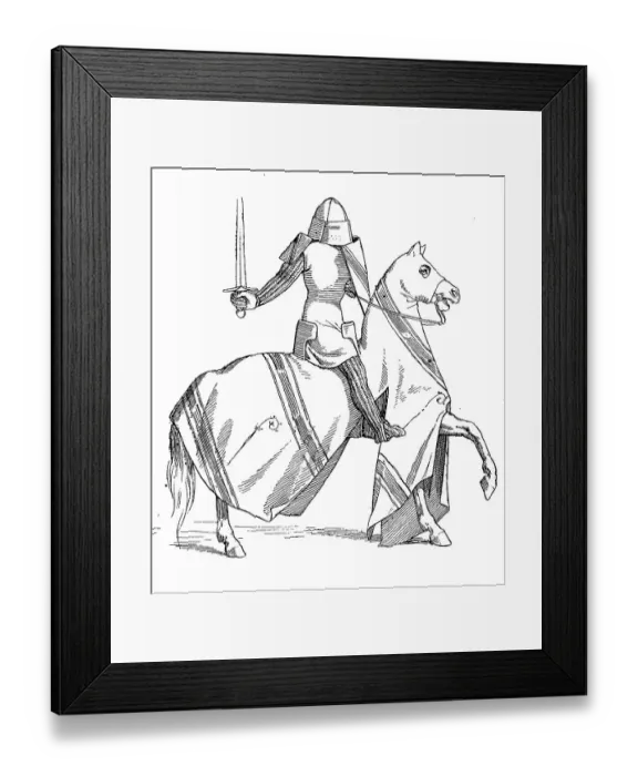 Framed Print : Knight on horseback in full equipment Framed Print : Knight on horseback in full equipment