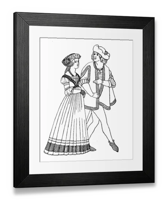 Framed Print : Noble German traditional costume at a wedding in Nuremberg