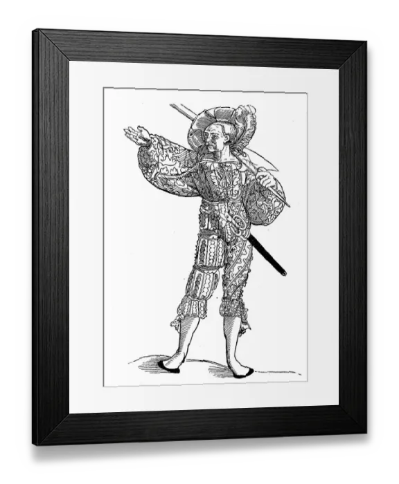 Framed Print : Landsknecht mit Hellebarde, also called Halbard