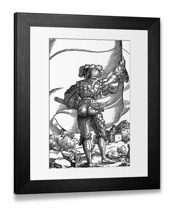 Framed Print : Landsknecht, Banner Bearer, c. 1520