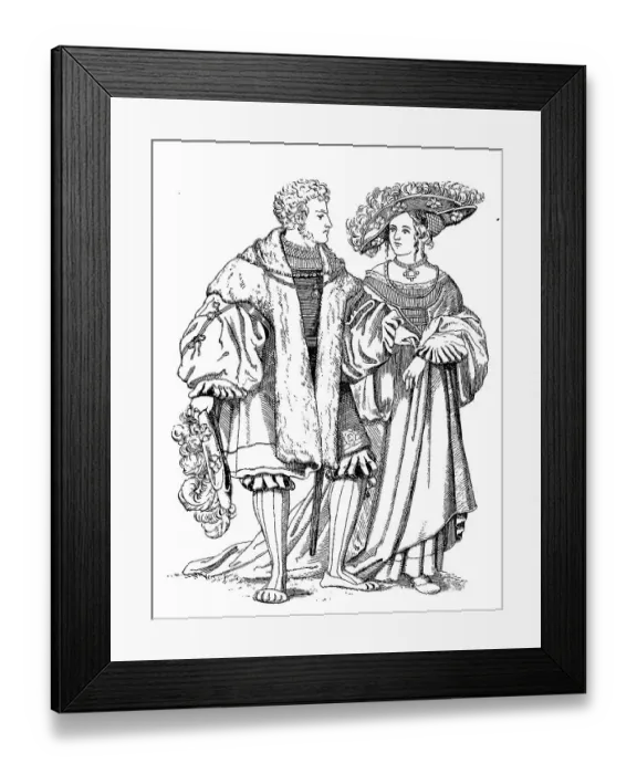 Framed Print : German traditional costume from 1530