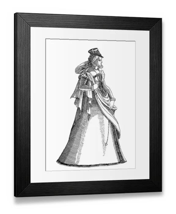 Framed Print : Italian Lady from Siena, 1570, History of Fashion