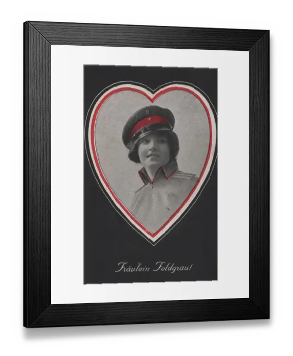 Framed Print : Historic greetings card with war motif Framed Print : Historic greetings card with war motif