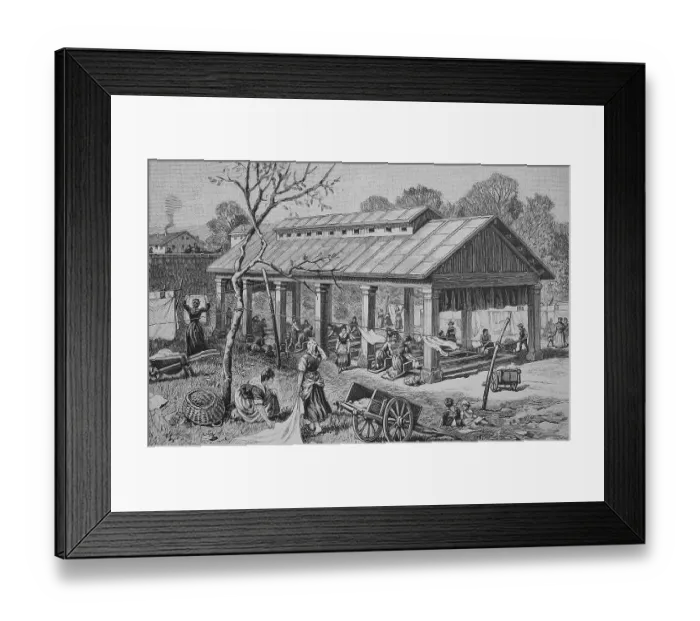 Framed Print : Public washhouse in Northern Italy
