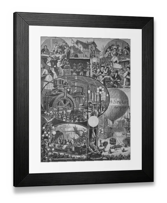 Framed Print : Electrotechnical Exhibition in Frankfurt 1892