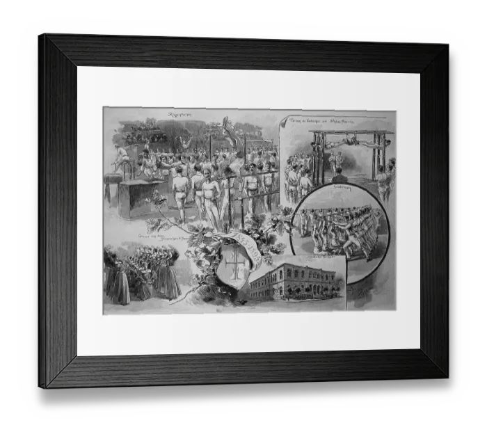 Framed Print : Picture tableau of the fiftieth anniversary of the foundation of the Leipzig General Gymnastics Association