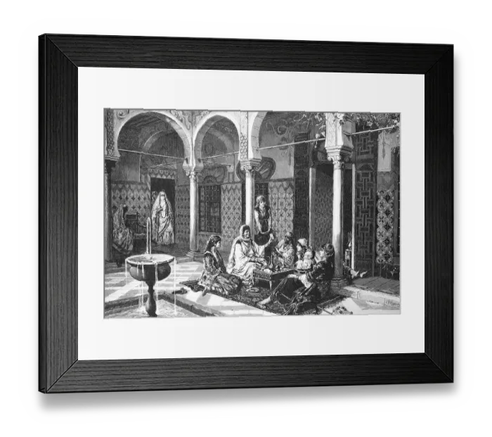 Framed Print : Women at the fortune teller in an Arabian house