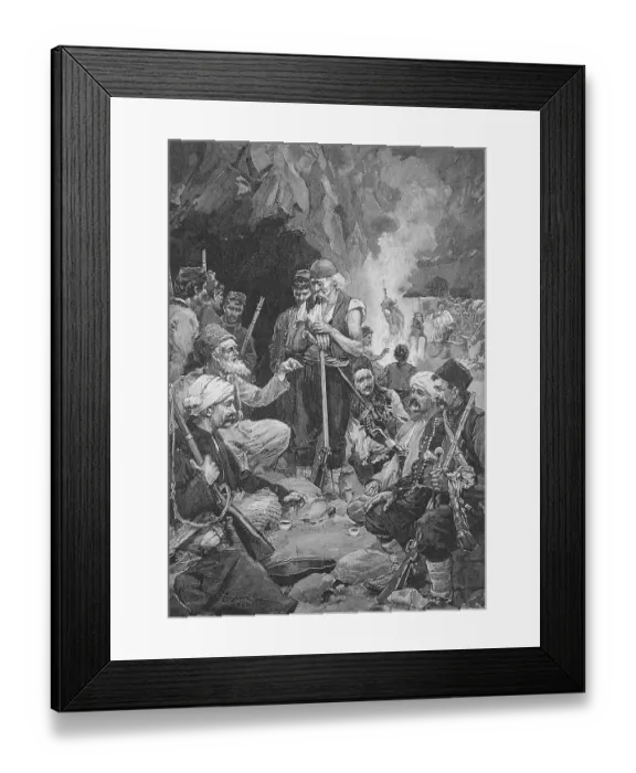 Framed Print : A Consultation of Albanian Notables