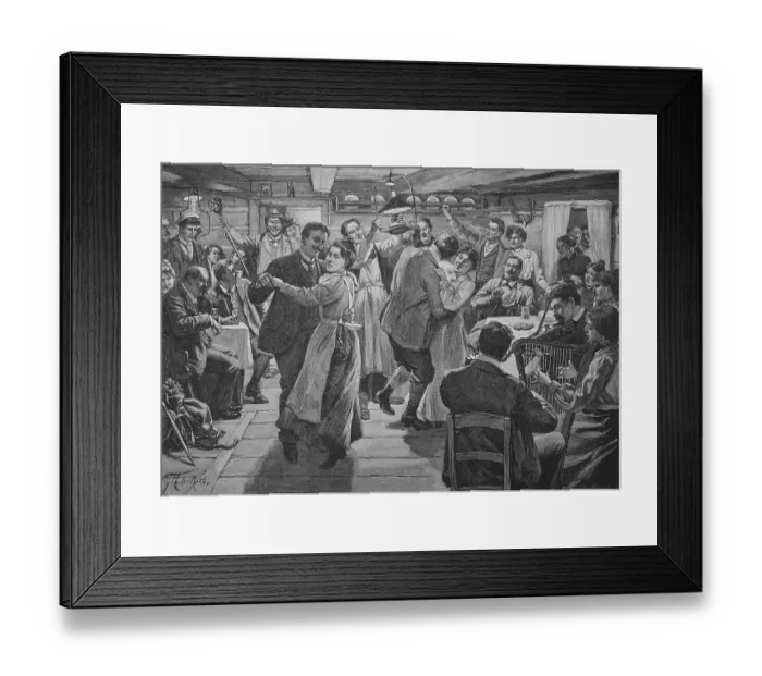 Framed Print : Evening entertainment in an inn in the KrkonoTe Mountains with dancing and music Framed Print : Evening entertainment in an inn in the KrkonoTe Mountains with dancing and music