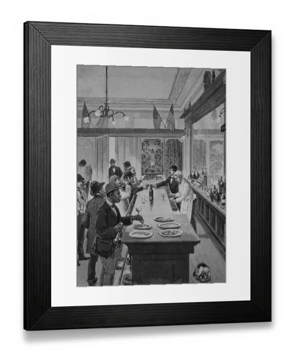 Framed Print : Inn with taproom in North America