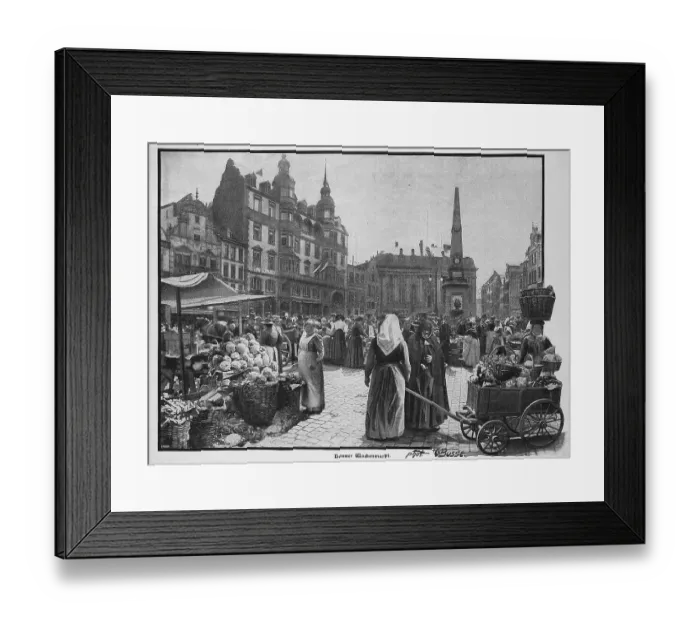 Framed Print : Weekly market in Bonn, Germany, c Framed Print : Weekly market in Bonn, Germany, c