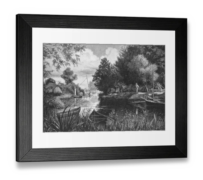 Framed Print : Fishing village on the Curonian Lagoon in Lithuania Framed Print : Fishing village on the Curonian Lagoon in Lithuania