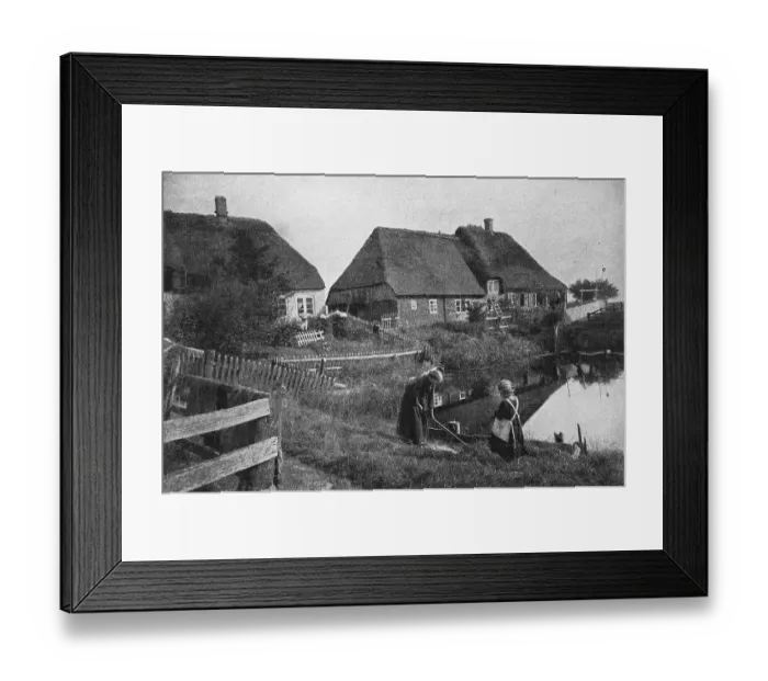 Framed Print : On the Hallig Oland in the North Frisian Wadden Sea