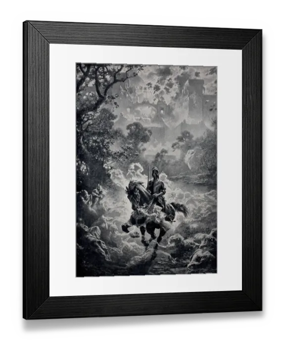 Framed Print : Harald, knight on horseback galloping