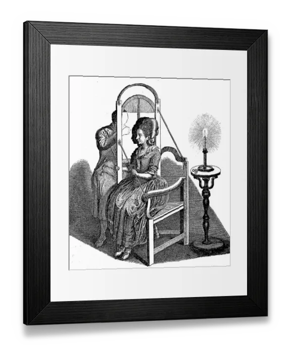Framed Print : Silhouette machine with candle lighting and a woman as model Framed Print : Silhouette machine with candle lighting and a woman as model