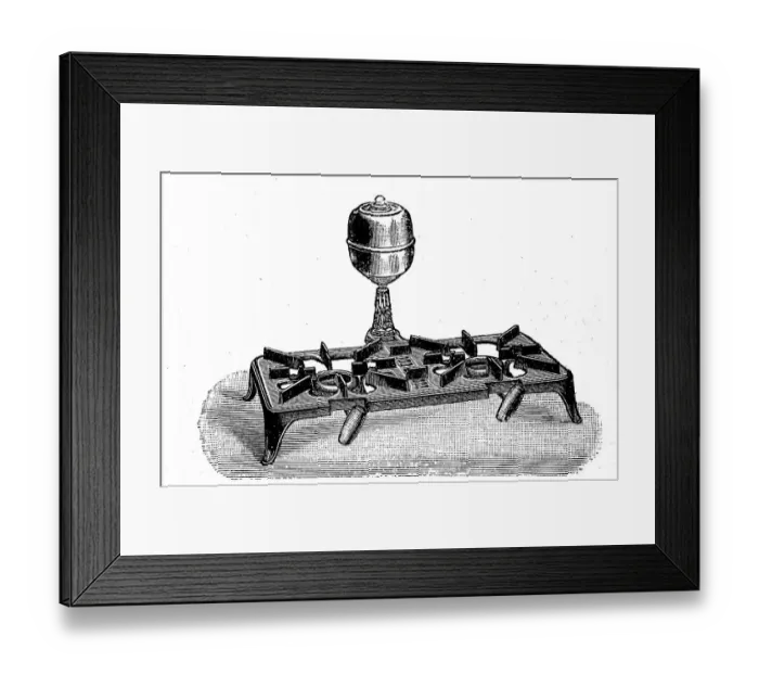 Framed Print : Two-burner stove cooker from 1895 Framed Print : Two-burner stove cooker from 1895