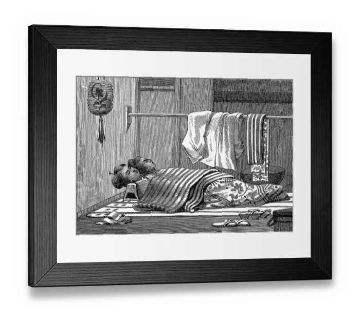 Framed Print : Couple in a Japanese Bedroom, 1870 Framed Print : Couple in a Japanese Bedroom, 1870
