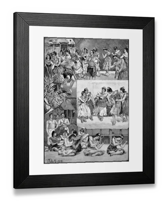 Framed Print : Dances from Samoa, Sit Dance, War Dance Framed Print : Dances from Samoa, Sit Dance, War Dance