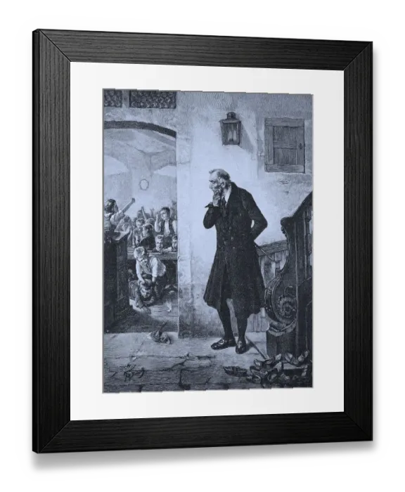 Framed Print : School break, the teacher observes hidden how the class is fighting Framed Print : School break, the teacher observes hidden how the class is fighting