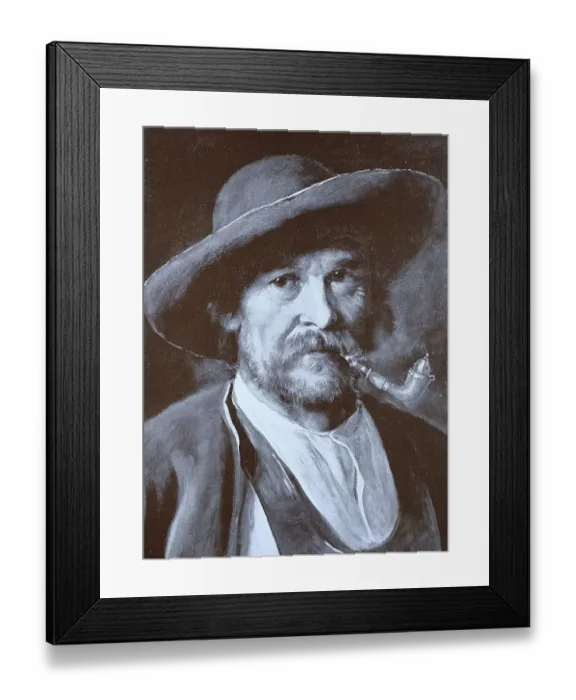 Framed Print : Man from Tyrol, Tyrolean, with pipe