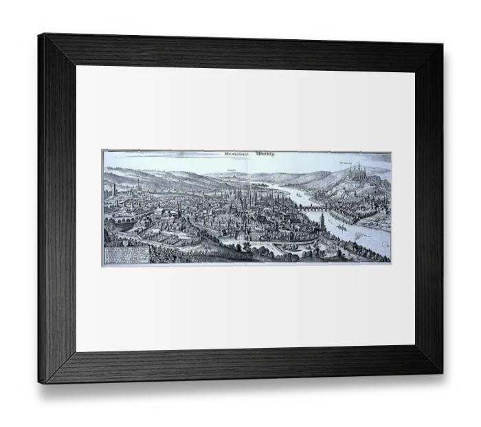 Framed Print : Wuerzburg in the Middle Ages, Lower Franconia