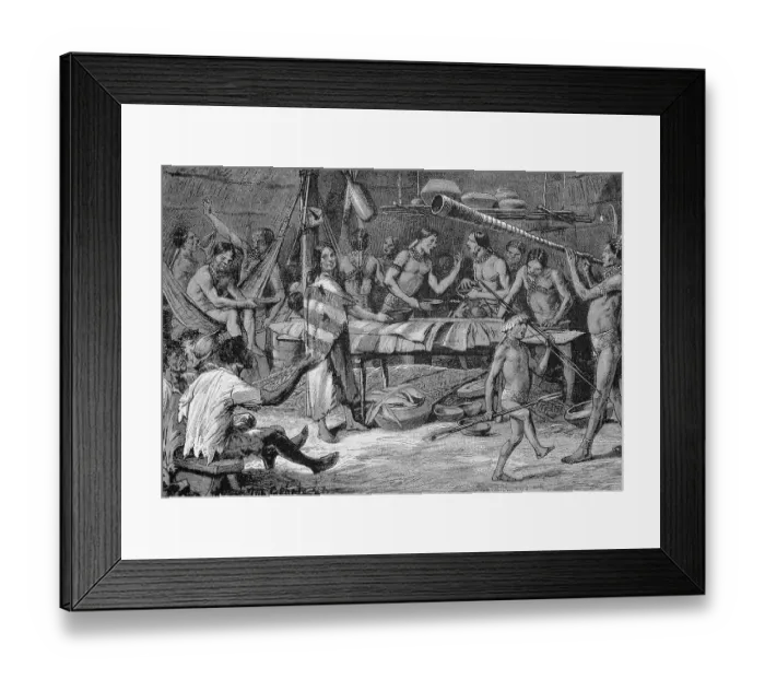 Framed Print : A Festival of the Indigenous Katchiri in Central Brazil